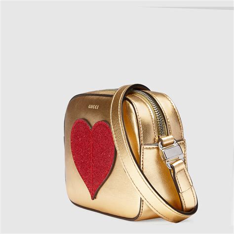 gucci children's leather heart messenger bag|Children's GG handbag with heart .